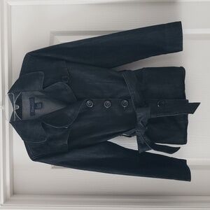 Baccini Dark Denim Belted Jean Jacket